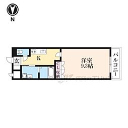 グランディール三条 1階1Kの間取り