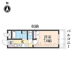 JR関西本線 法隆寺駅 徒歩7分の賃貸アパート 2階1Kの間取り