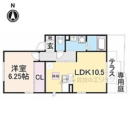 イファルジェンス 1階1LDKの間取り