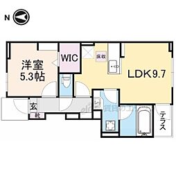 カーサベルデI 1階1LDKの間取り