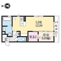 グランデＳＧ 2階1LDKの間取り