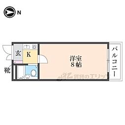 近鉄奈良線 近鉄奈良駅 徒歩2分の賃貸マンション 3階1Kの間取り