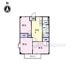 ヴイラージュ 2階3DKの間取り