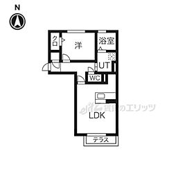 グランエスト 1階1LDKの間取り