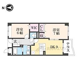 ベル　コリーヌ 1階2LDKの間取り