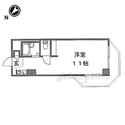 シャンテムーラン 3階ワンルームの間取り