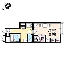 レオパレス寧樂 1Kの間取図画像