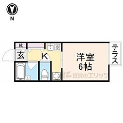 ラ・リビエール 1Kの間取図画像