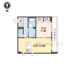 シャーメゾン光 1LDKの間取図画像