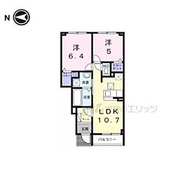 レジデンス マドカ 2LDKの間取図画像