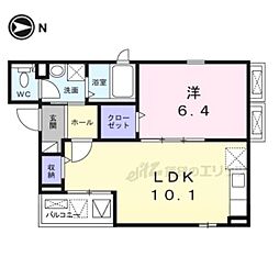 アプリコット 1LDKの間取図画像