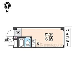 リリーフ明日香新石切 ワンルームの間取図画像
