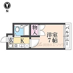 アメニティーホウコク 1Kの間取図画像