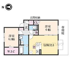 セレーノみあと 2LDKの間取図画像