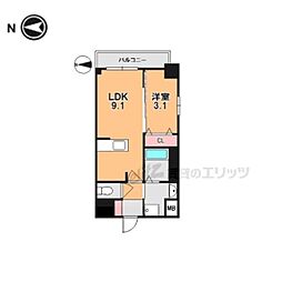 LARIVIEREOKAMOTO2 1LDKの間取図画像