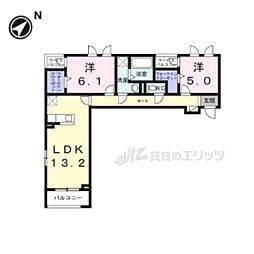 シャルマールスイート 2LDKの間取図画像
