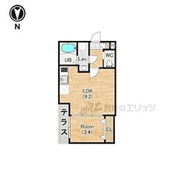 ジーメゾン富雄フォルシェ 1LDKの間取図画像
