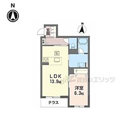 シャーメゾンブルク 1LDKの間取図画像