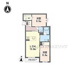 シャーメゾンブルク 2LDKの間取図画像