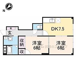 グリーンヒル小泉 2DKの間取図画像
