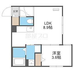 AND-hondori 3階1LDKの間取り