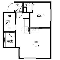 GRACE豊平 3階1LDKの間取り