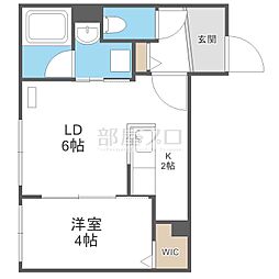 輝和(KIWA) 1階1LDKの間取り