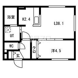 Mut福住(ムートフクズミ) 3階1LDKの間取り