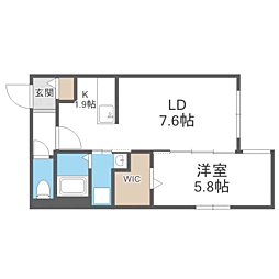 Kei 4階1LDKの間取り