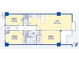ライオンズマンション宮崎台第8 3LDKの間取図画像