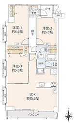 コスモ戸田ピアハイツ 3LDKの間取図画像