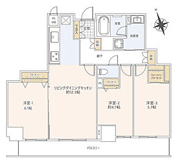 藤和志木タワー 3LDKの間取図画像