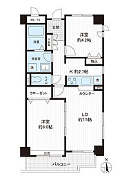リーベパトリー竹ノ塚 2LDKの間取図画像