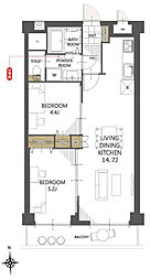 ゾンネンハイム草加 2LDKの間取図画像