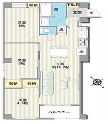 ワラビスカイハイツ 3LDKの間取図画像