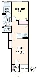 葛飾区東堀切3丁目アパート 1LDKの間取図画像