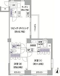 アビティ目黒 4階2LDKの間取り