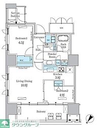 HARUMI　FLAG　PORT　VILLAGE　A棟 16階2LDKの間取り