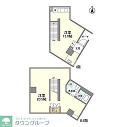 エスタート等々力 1階1LDKの間取り