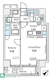 Ｒａｕｍ麻布十番 4階1LDKの間取り