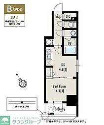 アルティザ五反田 3階1DKの間取り
