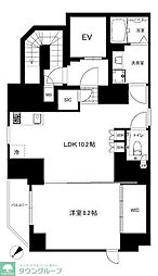 CREAL premier恵比寿 4階1LDKの間取り