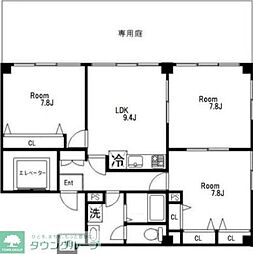 エムメイト綱町 1階3LDKの間取り