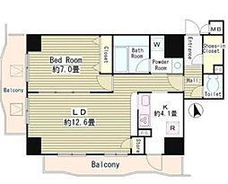 アルブル高輪 3階1LDKの間取り
