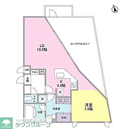 シルバラードＮＯ．4 5階1LDKの間取り