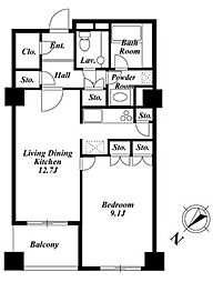 ＫＤＸ代官山レジデンス 1階1LDKの間取り