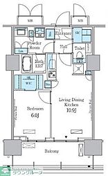 HARUMI　FLAG　PORT　VILLAGE　C棟 14階1LDKの間取り
