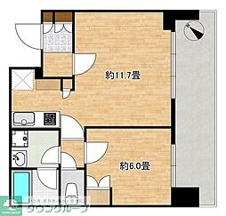 Ｂｒｉｌｌｉａ　Ｔｏｗｅｒ浜離宮 18階1LDKの間取り