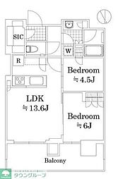 ＨＡＲＵＭＩ　ＦＬＡＧ　ＰＡＲＫ　ＶＩＬＬＡＧＥ　Ｔ棟 31階2LDKの間取り