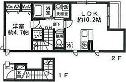 プランドール恵比寿 2階1LDKの間取り